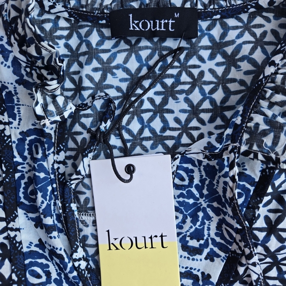 Kourt (NWT) Blue and Black Patterned Dress. Size M - Picture 4 of 10